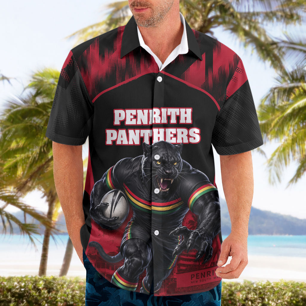 Personalised Penrith Panthers Mascot Rugby Hawaiian Shirt Penrith New South Wales Athletic Graphic Print