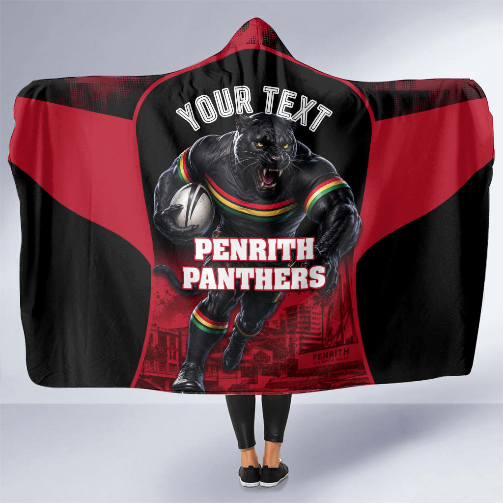 Personalised Penrith Panthers Mascot Rugby Hooded Blanket Penrith New South Wales Athletic Graphic Print