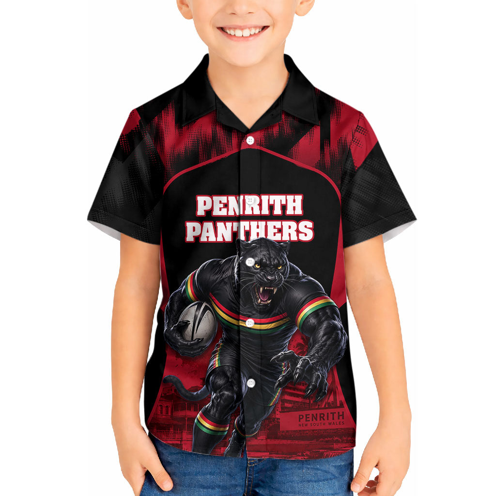 Personalised Penrith Panthers Mascot Rugby Kid Hawaiian Shirt Penrith New South Wales Athletic Graphic Print