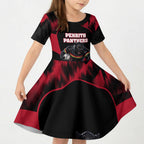 Personalised Penrith Panthers Mascot Rugby Kid Short Sleeve Dress Penrith New South Wales Athletic Graphic Print