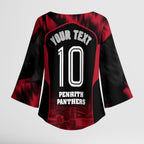 Personalised Penrith Panthers Mascot Rugby Kimono Sleeve Blouse Penrith New South Wales Athletic Graphic Print