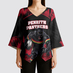 Personalised Penrith Panthers Mascot Rugby Kimono Sleeve Blouse Penrith New South Wales Athletic Graphic Print