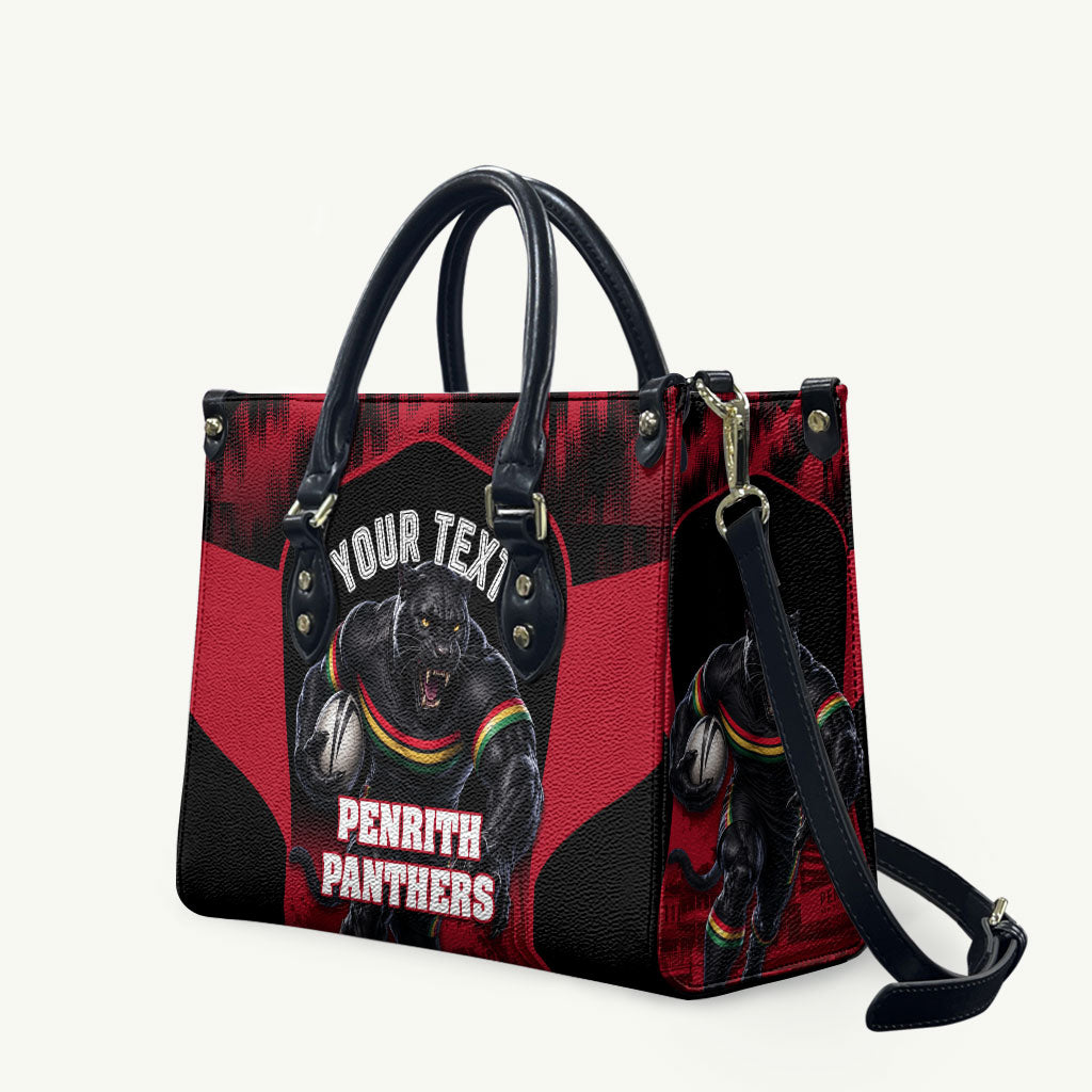 Personalised Penrith Panthers Mascot Rugby Leather Bag Penrith New South Wales Athletic Graphic Print