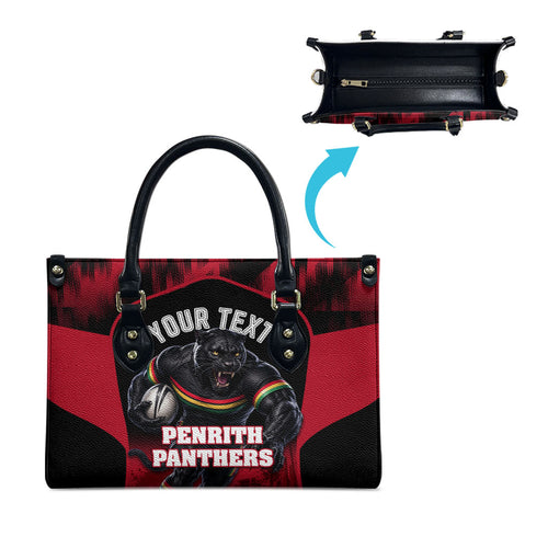 Personalised Penrith Panthers Mascot Rugby Leather Bag Penrith New South Wales Athletic Graphic Print