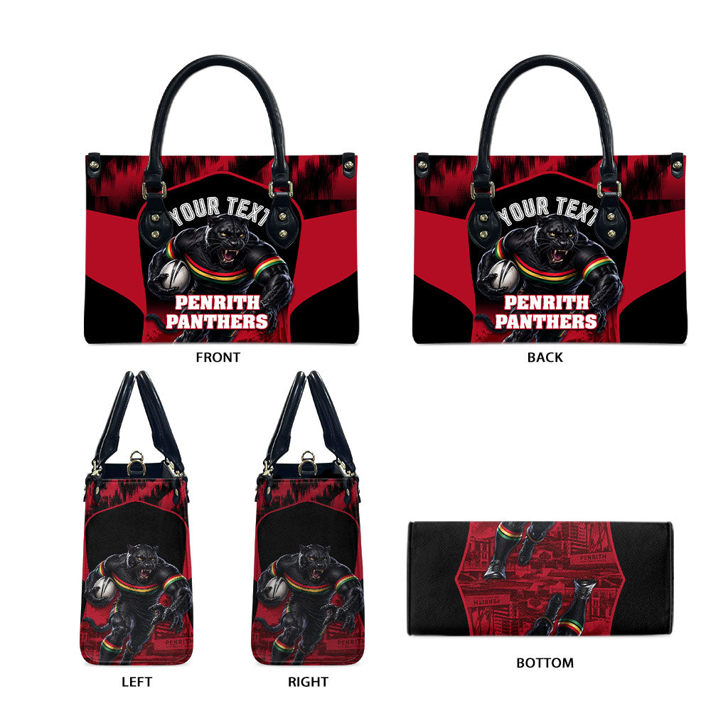 Personalised Penrith Panthers Mascot Rugby Leather Bag Penrith New South Wales Athletic Graphic Print