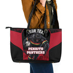 Personalised Penrith Panthers Mascot Rugby Leather Tote Bag Penrith New South Wales Athletic Graphic Print