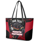 Personalised Penrith Panthers Mascot Rugby Leather Tote Bag Penrith New South Wales Athletic Graphic Print