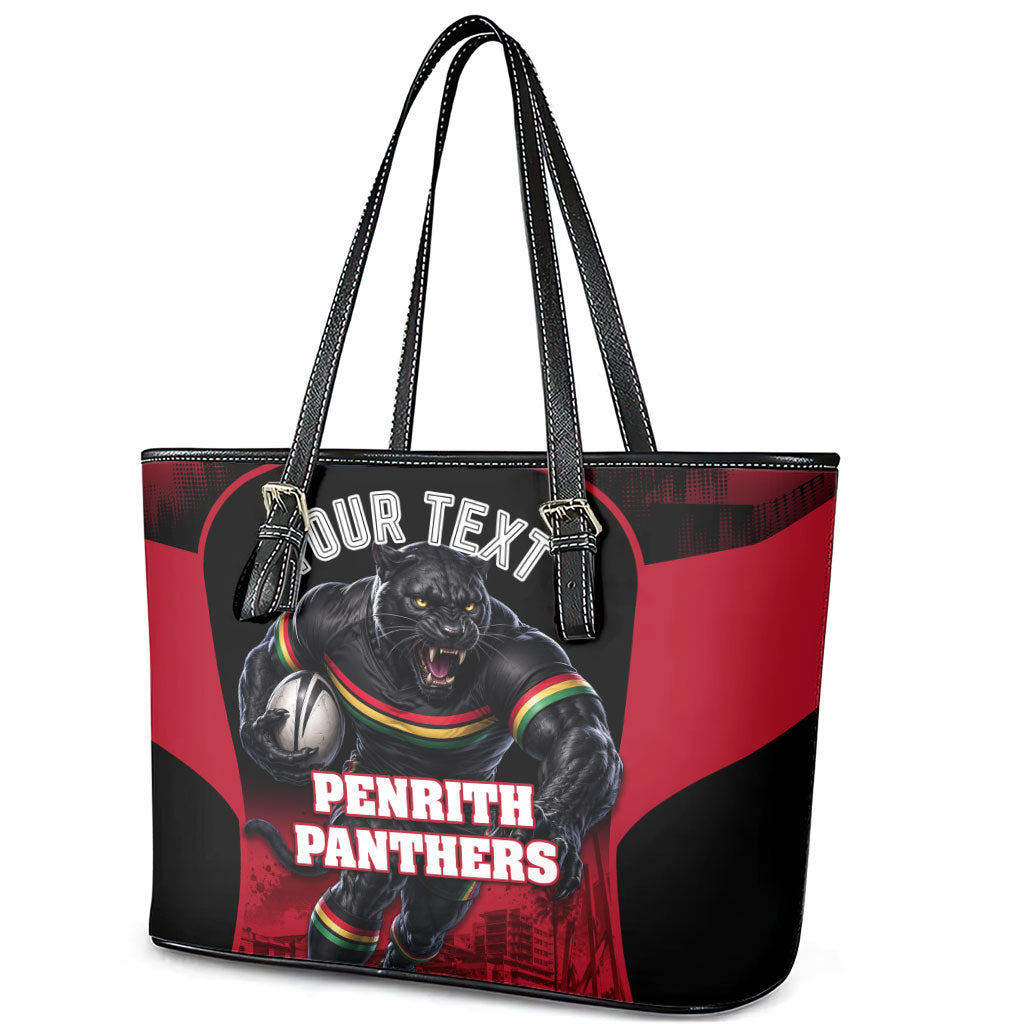 Personalised Penrith Panthers Mascot Rugby Leather Tote Bag Penrith New South Wales Athletic Graphic Print
