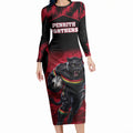 Personalised Penrith Panthers Mascot Rugby Long Sleeve Bodycon Dress Penrith New South Wales Athletic Graphic Print