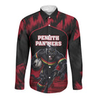 Personalised Penrith Panthers Mascot Rugby Long Sleeve Button Shirt Penrith New South Wales Athletic Graphic Print