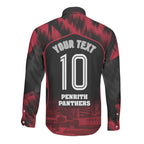 Personalised Penrith Panthers Mascot Rugby Long Sleeve Button Shirt Penrith New South Wales Athletic Graphic Print