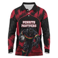 Personalised Penrith Panthers Mascot Rugby Long Sleeve Polo Shirt Penrith New South Wales Athletic Graphic Print