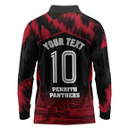 Personalised Penrith Panthers Mascot Rugby Long Sleeve Polo Shirt Penrith New South Wales Athletic Graphic Print