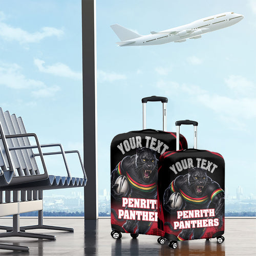Personalised Penrith Panthers Mascot Rugby Luggage Cover Penrith New South Wales Athletic Graphic Print