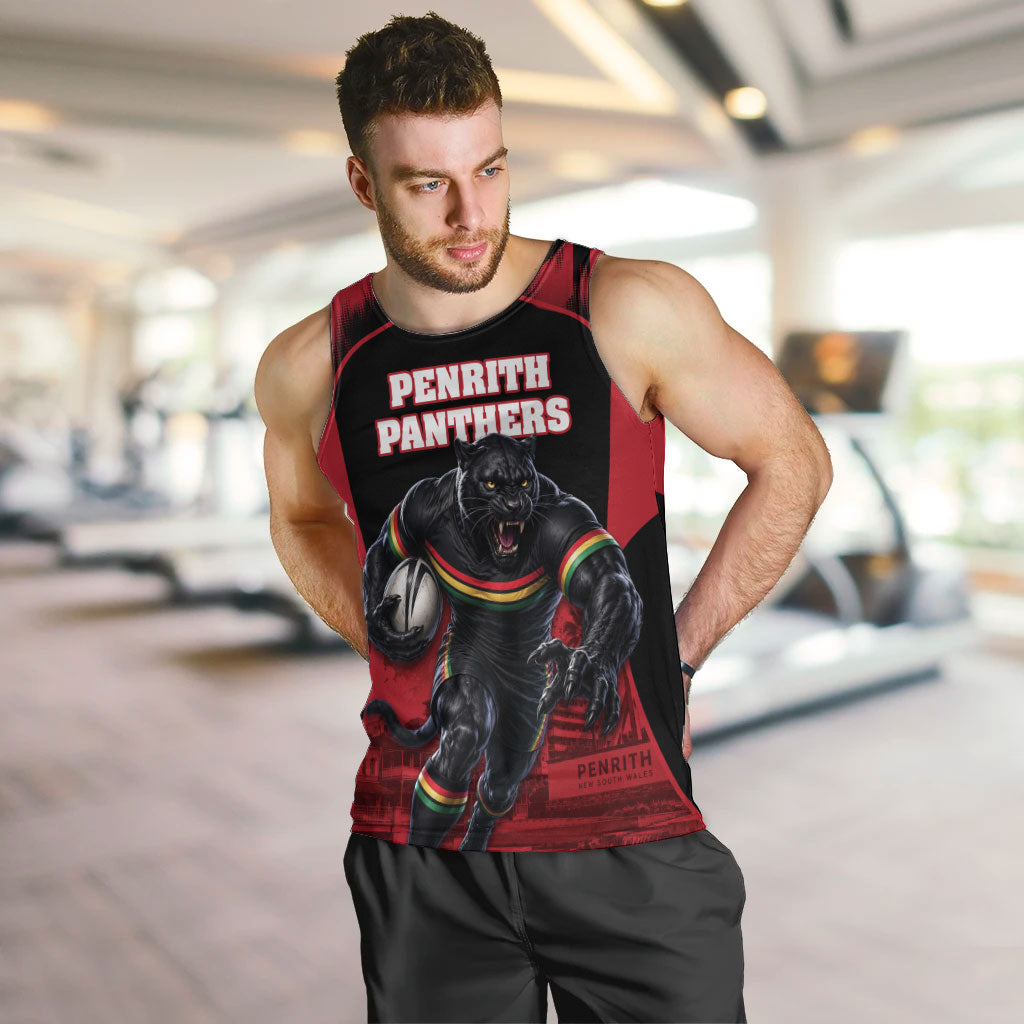 Personalised Penrith Panthers Mascot Rugby Men Tank Top Penrith New South Wales Athletic Graphic Print