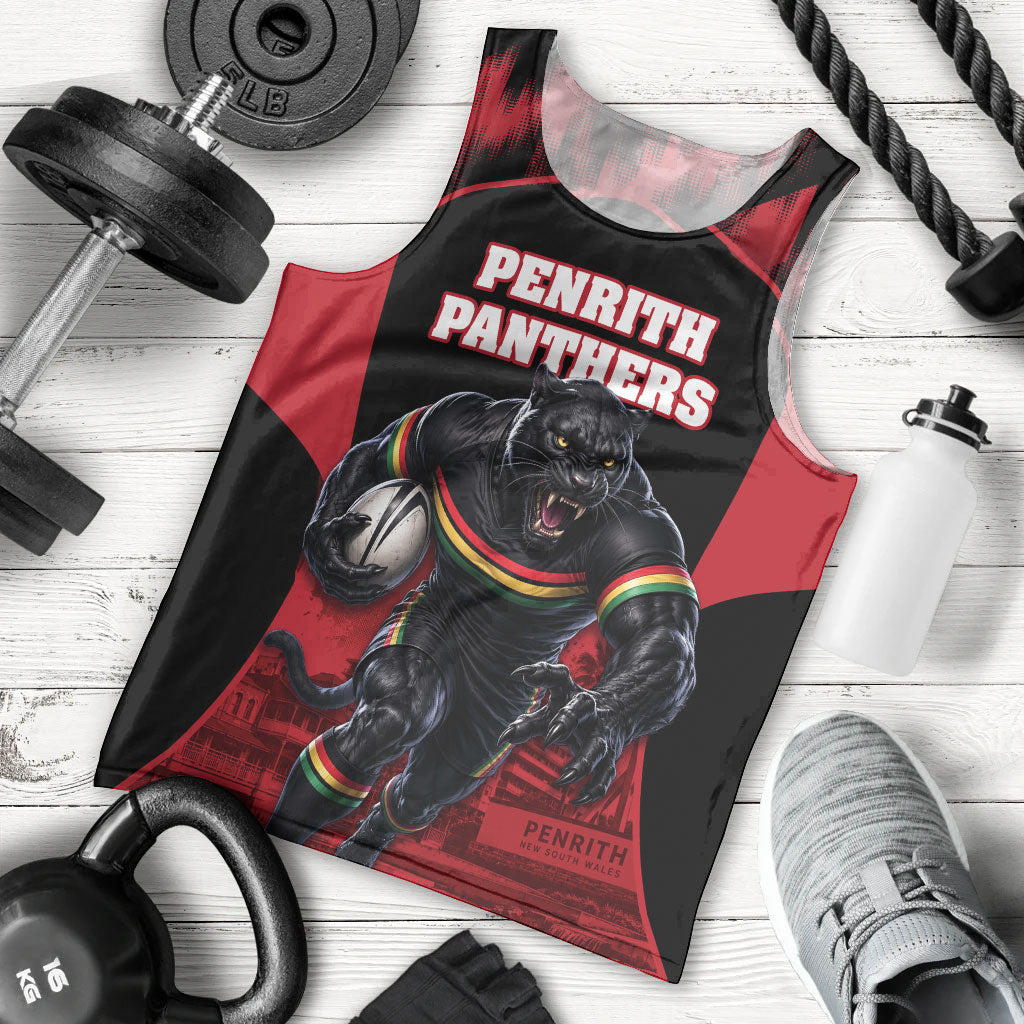 Personalised Penrith Panthers Mascot Rugby Men Tank Top Penrith New South Wales Athletic Graphic Print