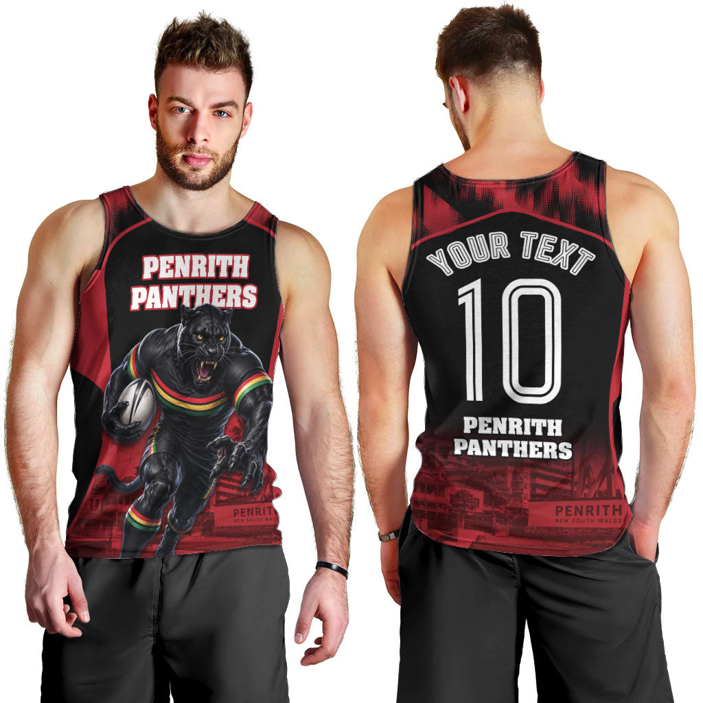 Personalised Penrith Panthers Mascot Rugby Men Tank Top Penrith New South Wales Athletic Graphic Print