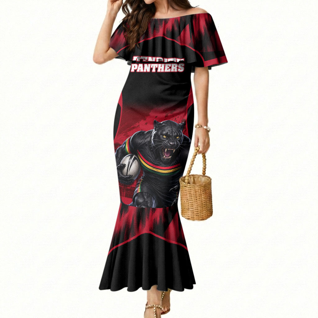 Personalised Penrith Panthers Mascot Rugby Mermaid Dress Penrith New South Wales Athletic Graphic Print