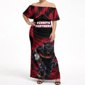 Personalised Penrith Panthers Mascot Rugby Off Shoulder Maxi Dress Penrith New South Wales Athletic Graphic Print