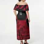 Personalised Penrith Panthers Mascot Rugby Off Shoulder Maxi Dress Penrith New South Wales Athletic Graphic Print