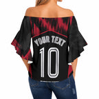 Personalised Penrith Panthers Mascot Rugby Off Shoulder Wrap Waist Top Penrith New South Wales Athletic Graphic Print