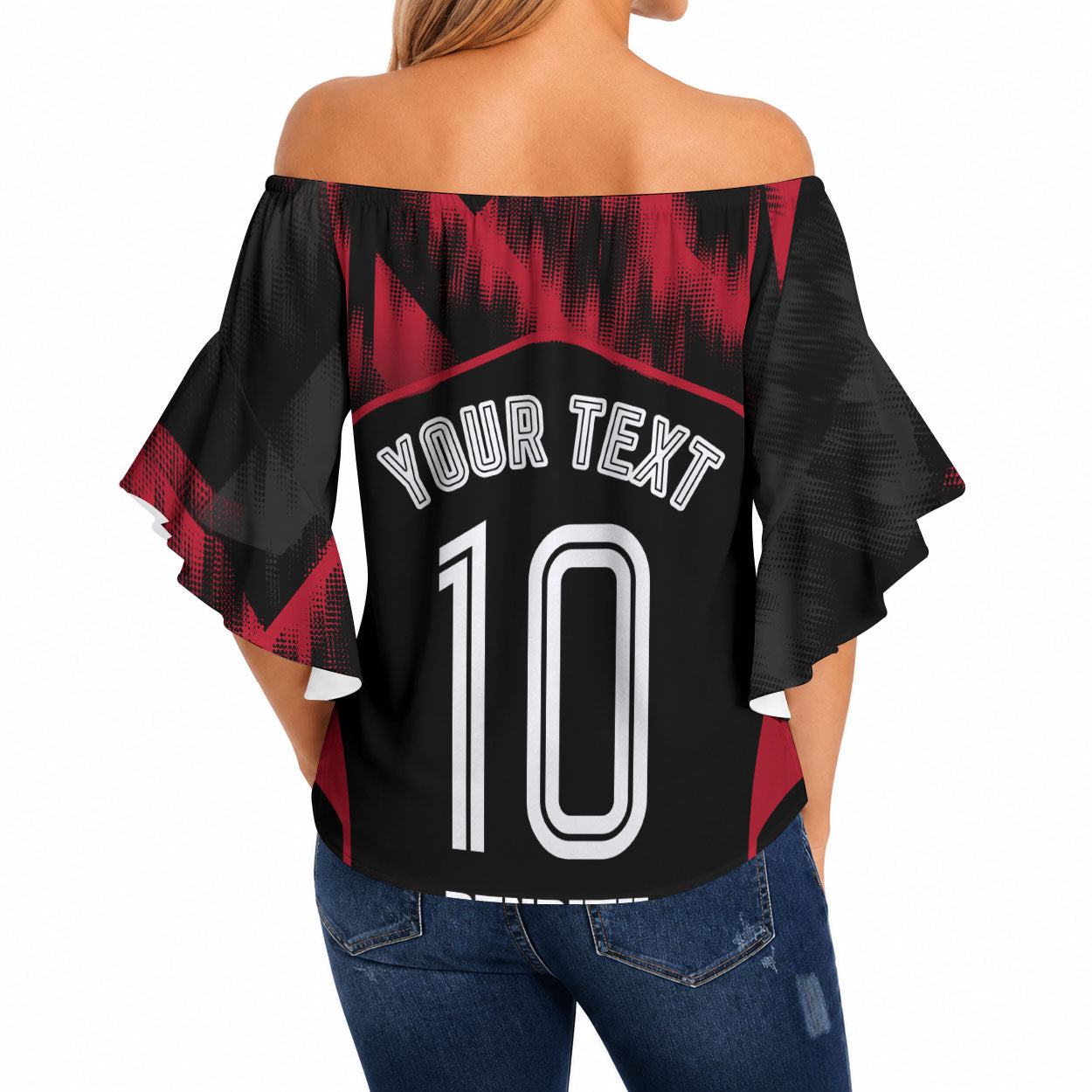 Personalised Penrith Panthers Mascot Rugby Off Shoulder Wrap Waist Top Penrith New South Wales Athletic Graphic Print