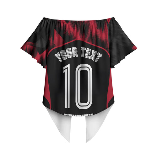 Personalised Penrith Panthers Mascot Rugby Off Shoulder Wrap Waist Top Penrith New South Wales Athletic Graphic Print