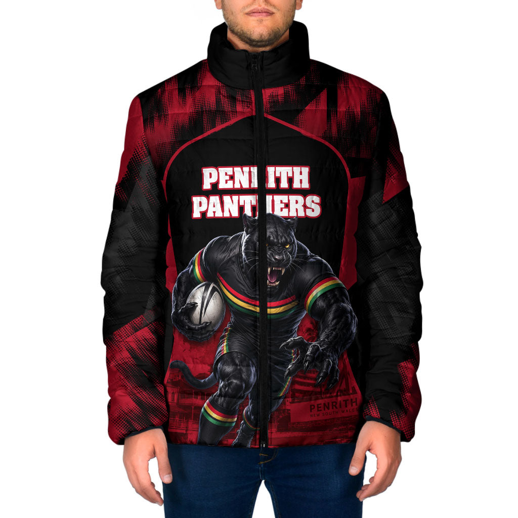 Personalised Penrith Panthers Mascot Rugby Padded Jacket Penrith New South Wales Athletic Graphic Print