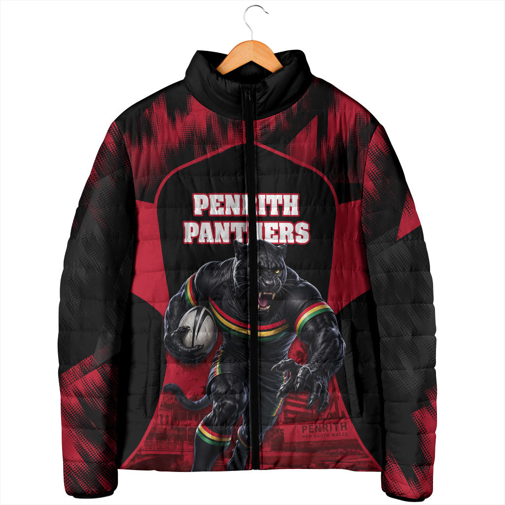 Personalised Penrith Panthers Mascot Rugby Padded Jacket Penrith New South Wales Athletic Graphic Print