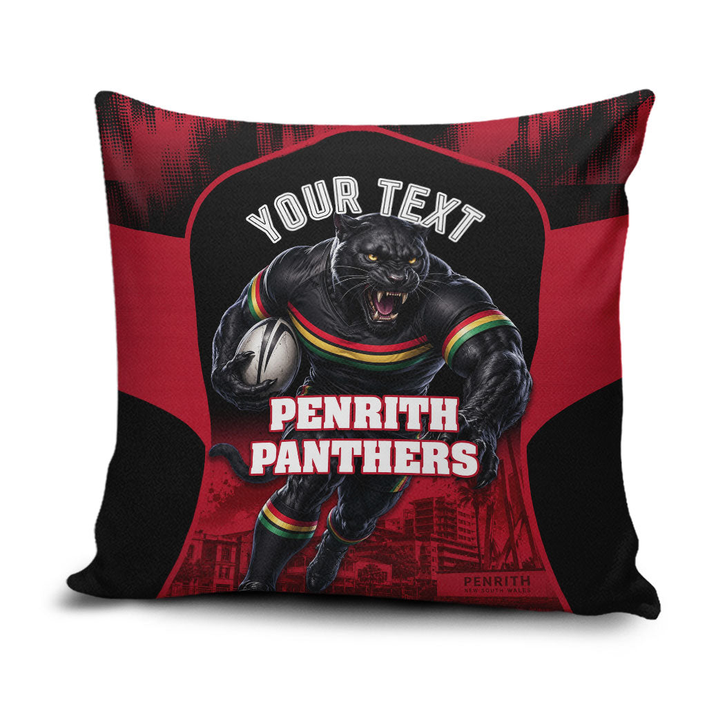 Personalised Penrith Panthers Mascot Rugby Pillow Cover Penrith New South Wales Athletic Graphic Print