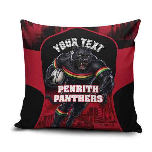 Personalised Penrith Panthers Mascot Rugby Pillow Cover Penrith New South Wales Athletic Graphic Print