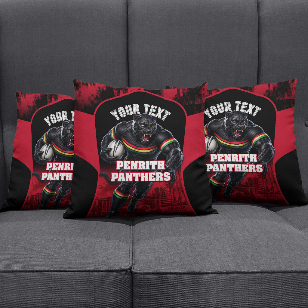 Personalised Penrith Panthers Mascot Rugby Pillow Cover Penrith New South Wales Athletic Graphic Print