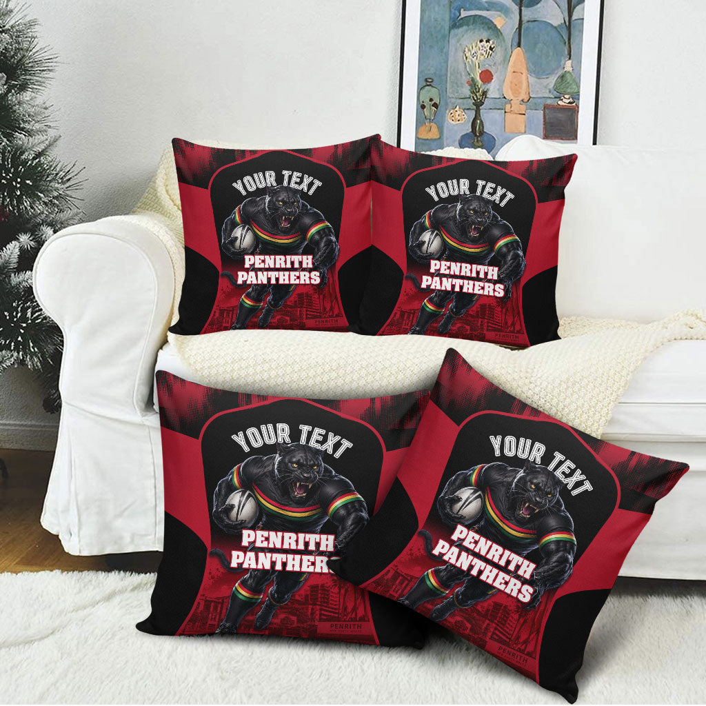 Personalised Penrith Panthers Mascot Rugby Pillow Cover Penrith New South Wales Athletic Graphic Print