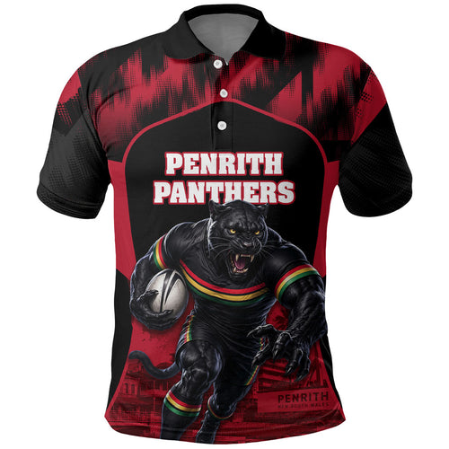 Personalised Penrith Panthers Mascot Rugby Polo Shirt Penrith New South Wales Athletic Graphic Print