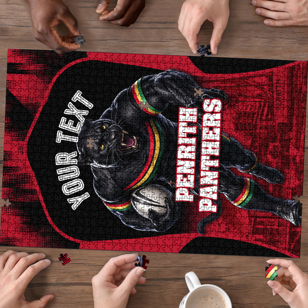 Personalised Penrith Panthers Mascot Rugby Puzzle Penrith New South Wales Athletic Graphic Print