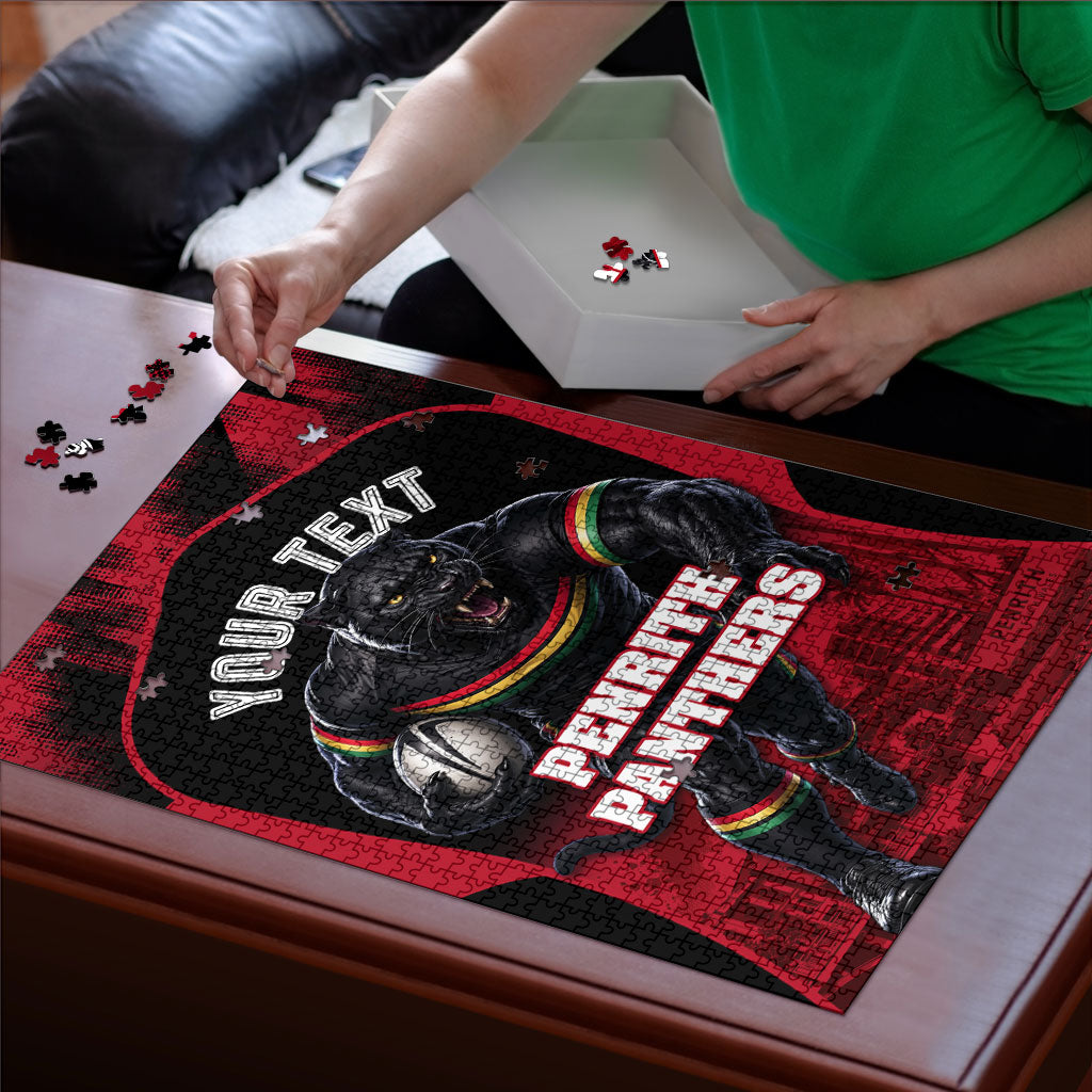 Personalised Penrith Panthers Mascot Rugby Puzzle Penrith New South Wales Athletic Graphic Print