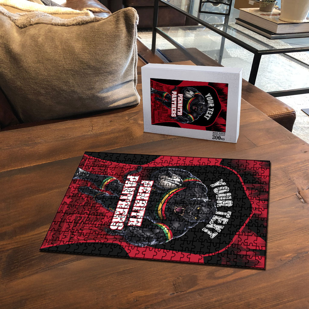 Personalised Penrith Panthers Mascot Rugby Puzzle Penrith New South Wales Athletic Graphic Print