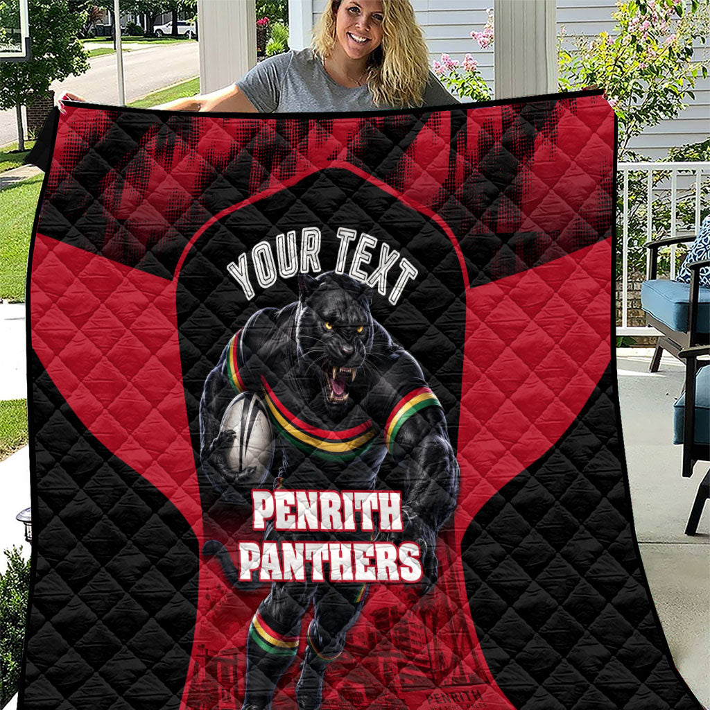 Personalised Penrith Panthers Mascot Rugby Quilt Penrith New South Wales Athletic Graphic Print