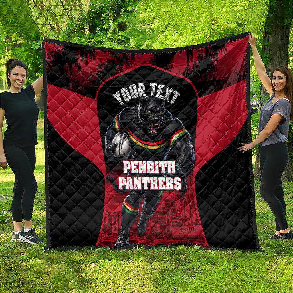 Personalised Penrith Panthers Mascot Rugby Quilt Penrith New South Wales Athletic Graphic Print