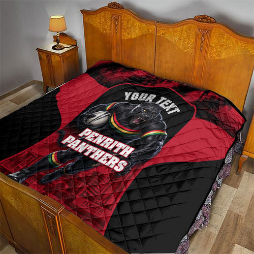 Personalised Penrith Panthers Mascot Rugby Quilt Penrith New South Wales Athletic Graphic Print