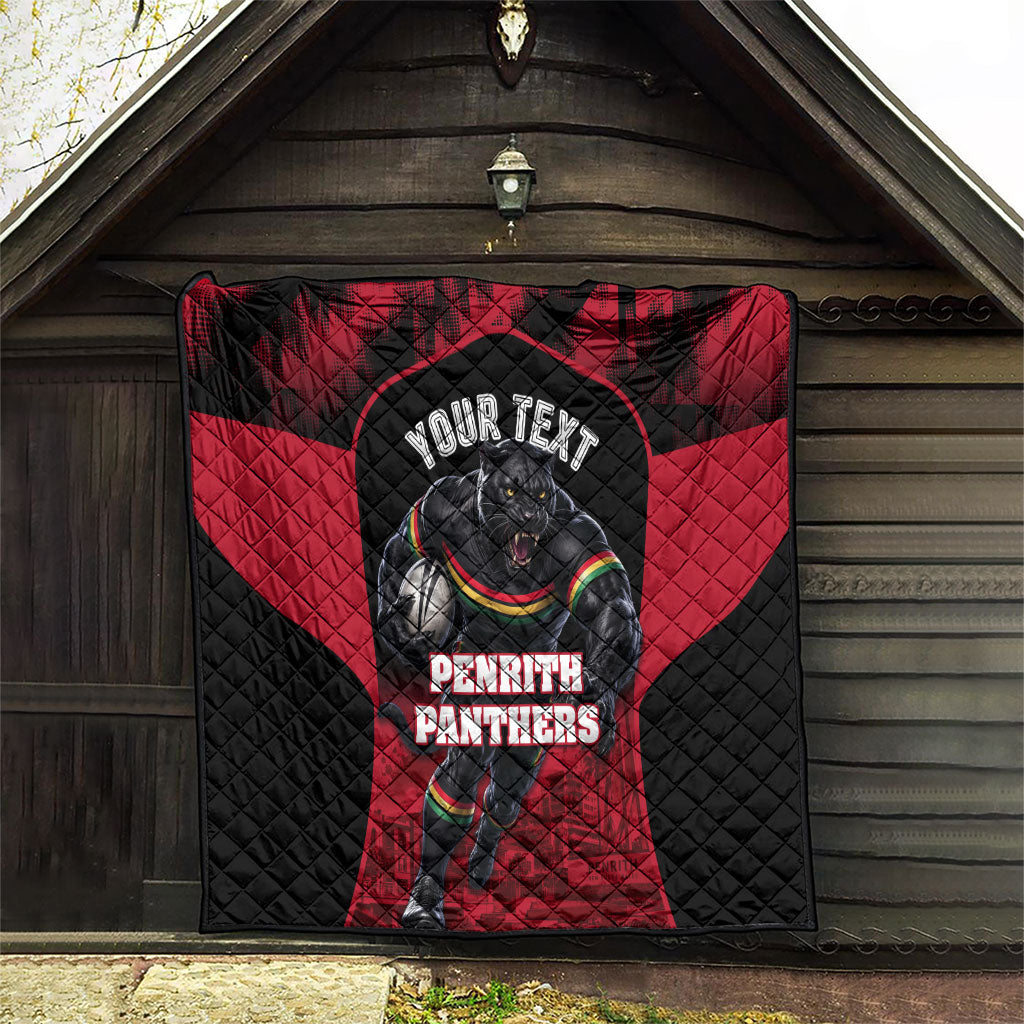 Personalised Penrith Panthers Mascot Rugby Quilt Penrith New South Wales Athletic Graphic Print