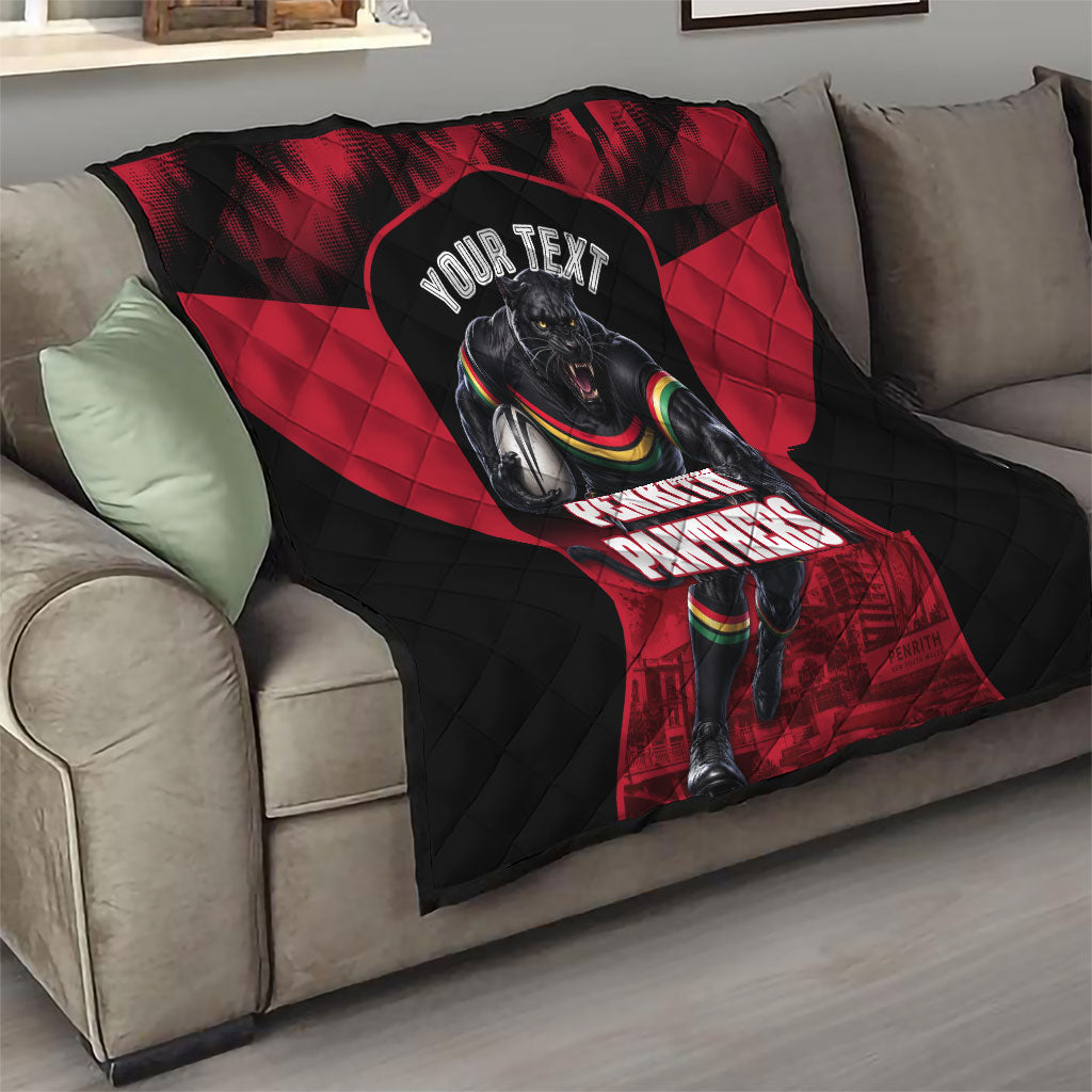 Personalised Penrith Panthers Mascot Rugby Quilt Penrith New South Wales Athletic Graphic Print