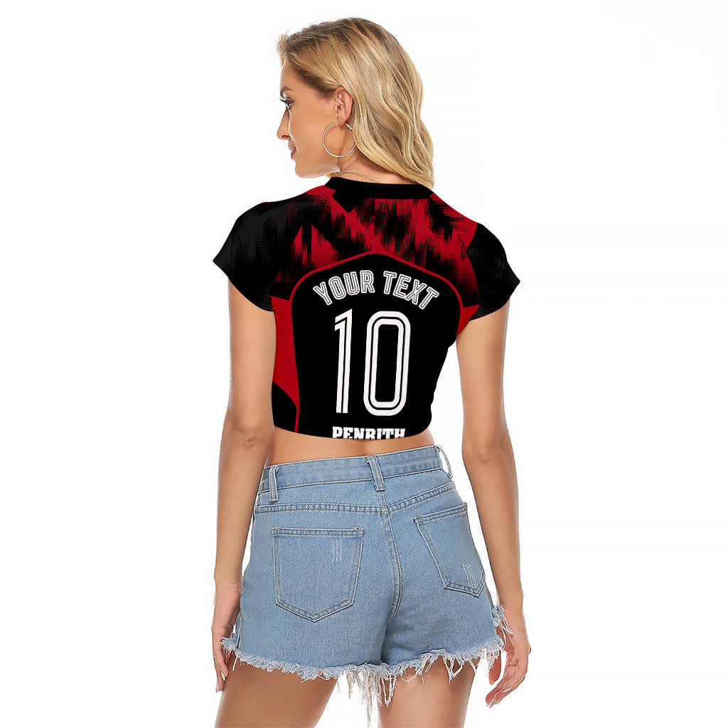Personalised Penrith Panthers Mascot Rugby Raglan Cropped T Shirt Penrith New South Wales Athletic Graphic Print