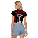 Personalised Penrith Panthers Mascot Rugby Raglan Cropped T Shirt Penrith New South Wales Athletic Graphic Print