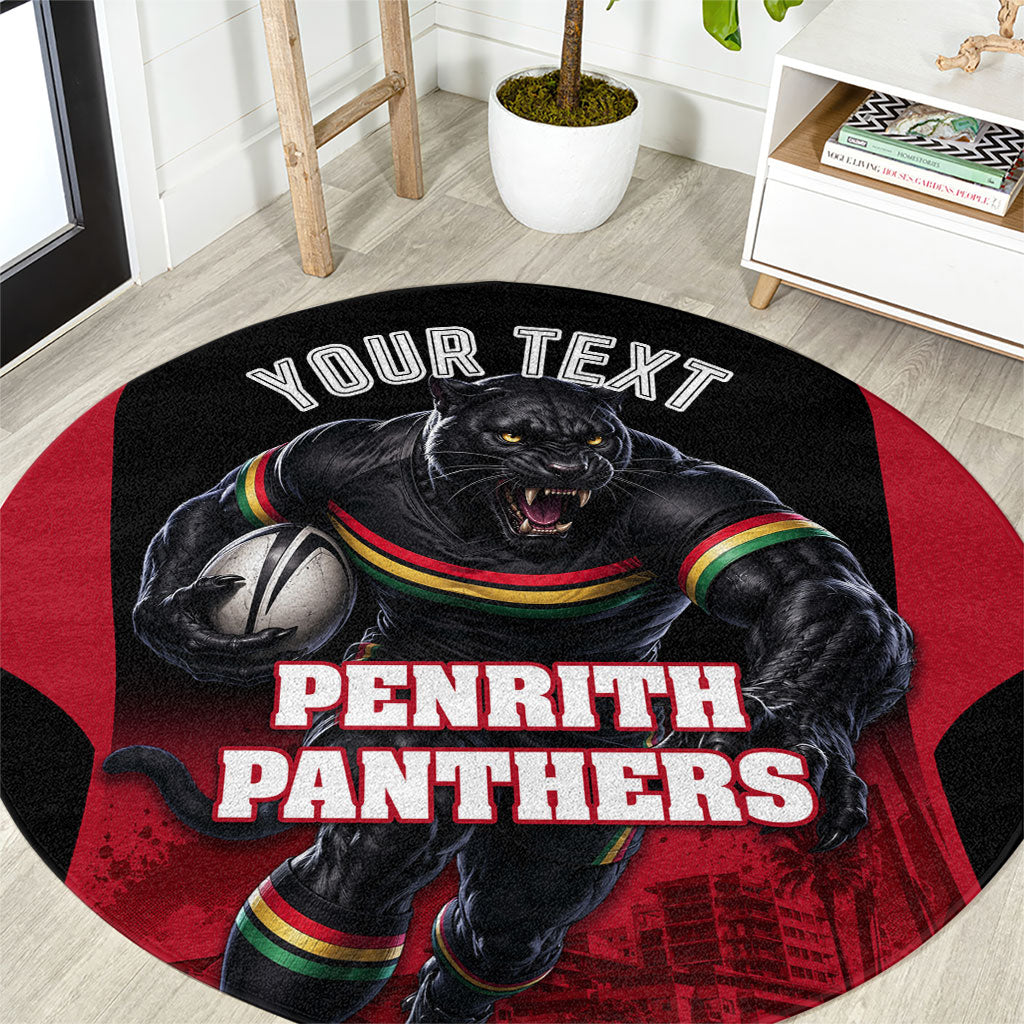 Personalised Penrith Panthers Mascot Rugby Round Carpet Penrith New South Wales Athletic Graphic Print