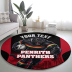 Personalised Penrith Panthers Mascot Rugby Round Carpet Penrith New South Wales Athletic Graphic Print