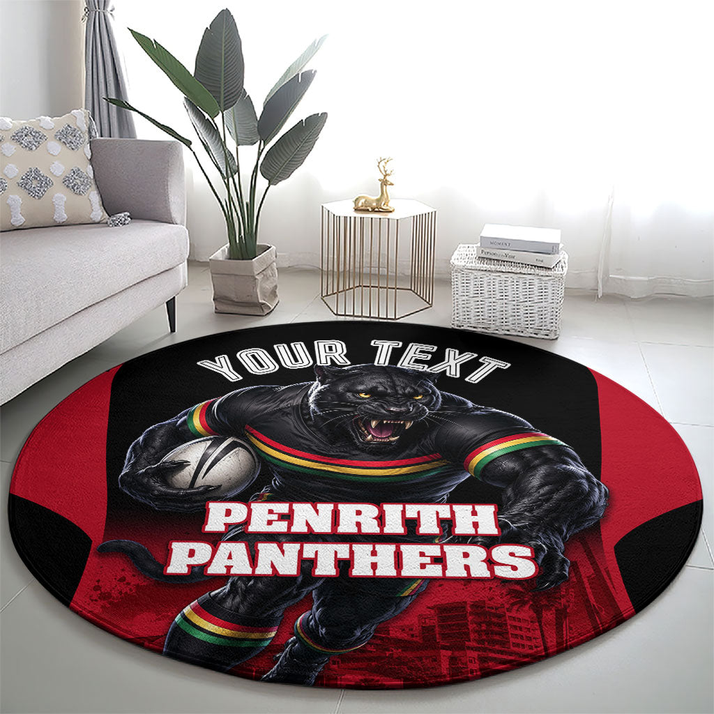 Personalised Penrith Panthers Mascot Rugby Round Carpet Penrith New South Wales Athletic Graphic Print