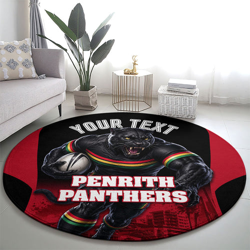 Personalised Penrith Panthers Mascot Rugby Round Carpet Penrith New South Wales Athletic Graphic Print