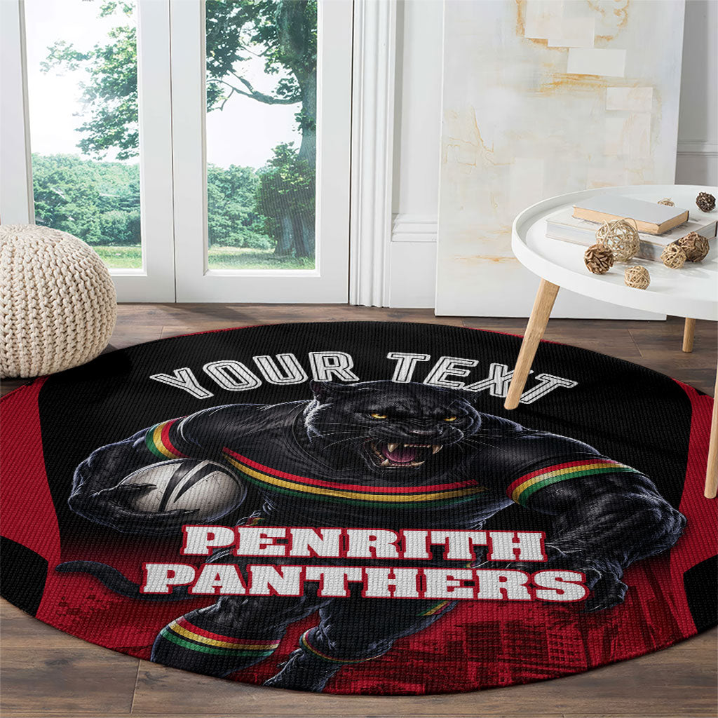 Personalised Penrith Panthers Mascot Rugby Round Carpet Penrith New South Wales Athletic Graphic Print
