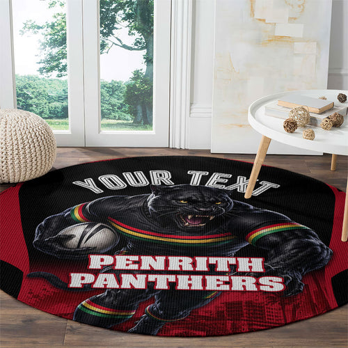 Personalised Penrith Panthers Mascot Rugby Round Carpet Penrith New South Wales Athletic Graphic Print